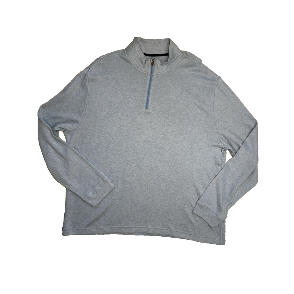 Joseph Abboud Sweater Mens XXL NEW Blue Cotton Modal Casual 1/4 Zip Long Sleeve